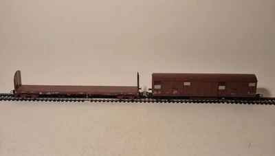 HO JOUEF LOT 2 WAGONS A BOGIES COUVERTS ET A DOSSIERS - Photo 1/4