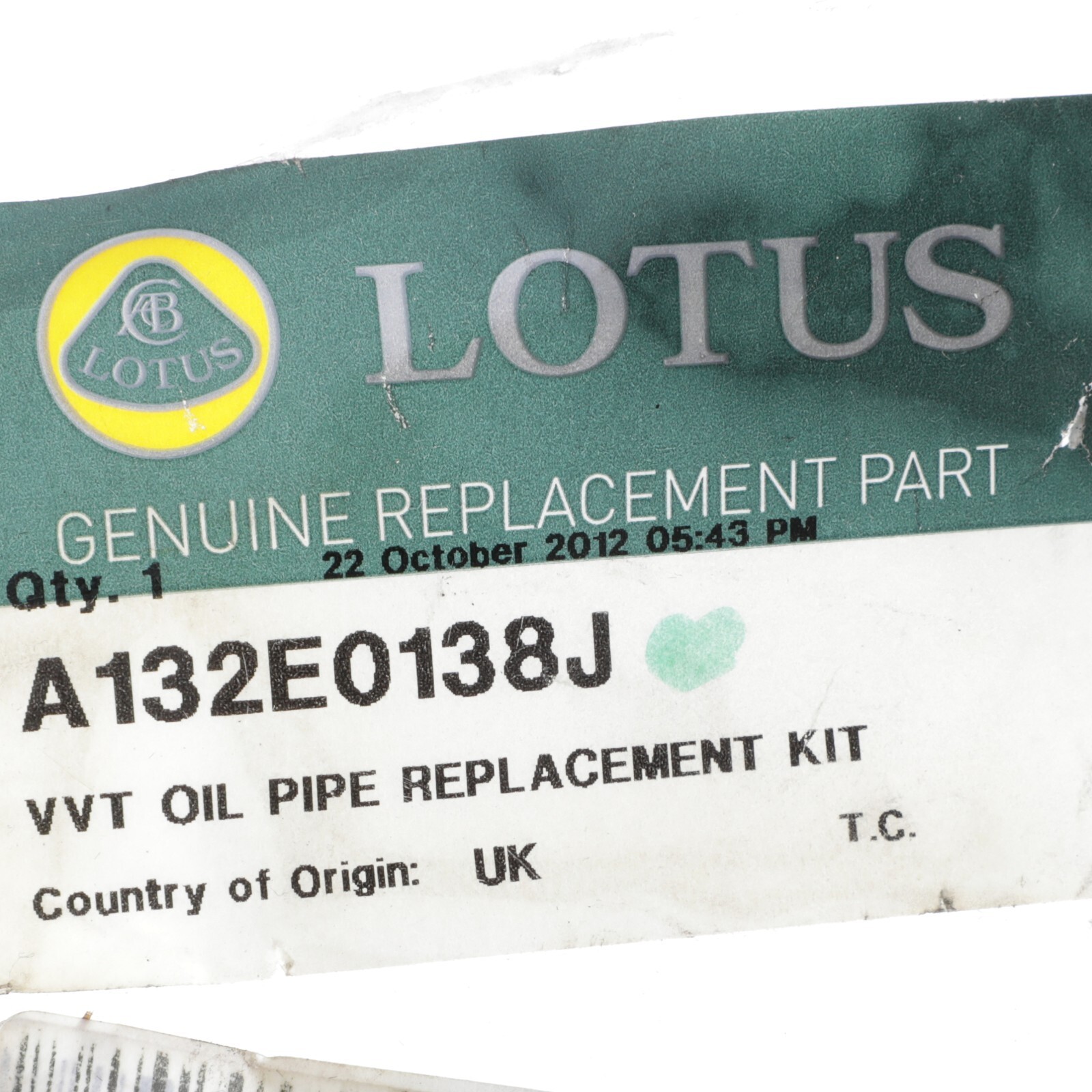 GENUINE LOTUS DRIVE V BELT-RIBBED OEM NEW A132E6397S