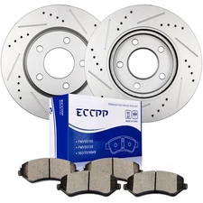 Front Disc Brake Rotors And Ceramic Pads For 03-07 Chrysler 01-07 Dodge Caravan