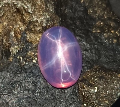 Certified Pink Star Sapphire 9.05 Ct 6 Rays Oval Cabochon Natural Loose Gemstone