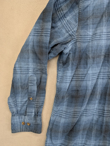 Cabelas Shirt Mens 3XLT Tall Black Blue Plaid Flannel Button Up Shacket Camp - Picture 5 of 7