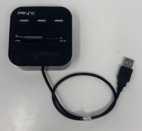 PNY Combo Hub Multi-Memory Card Reader with 3 USB 2.0 Ports