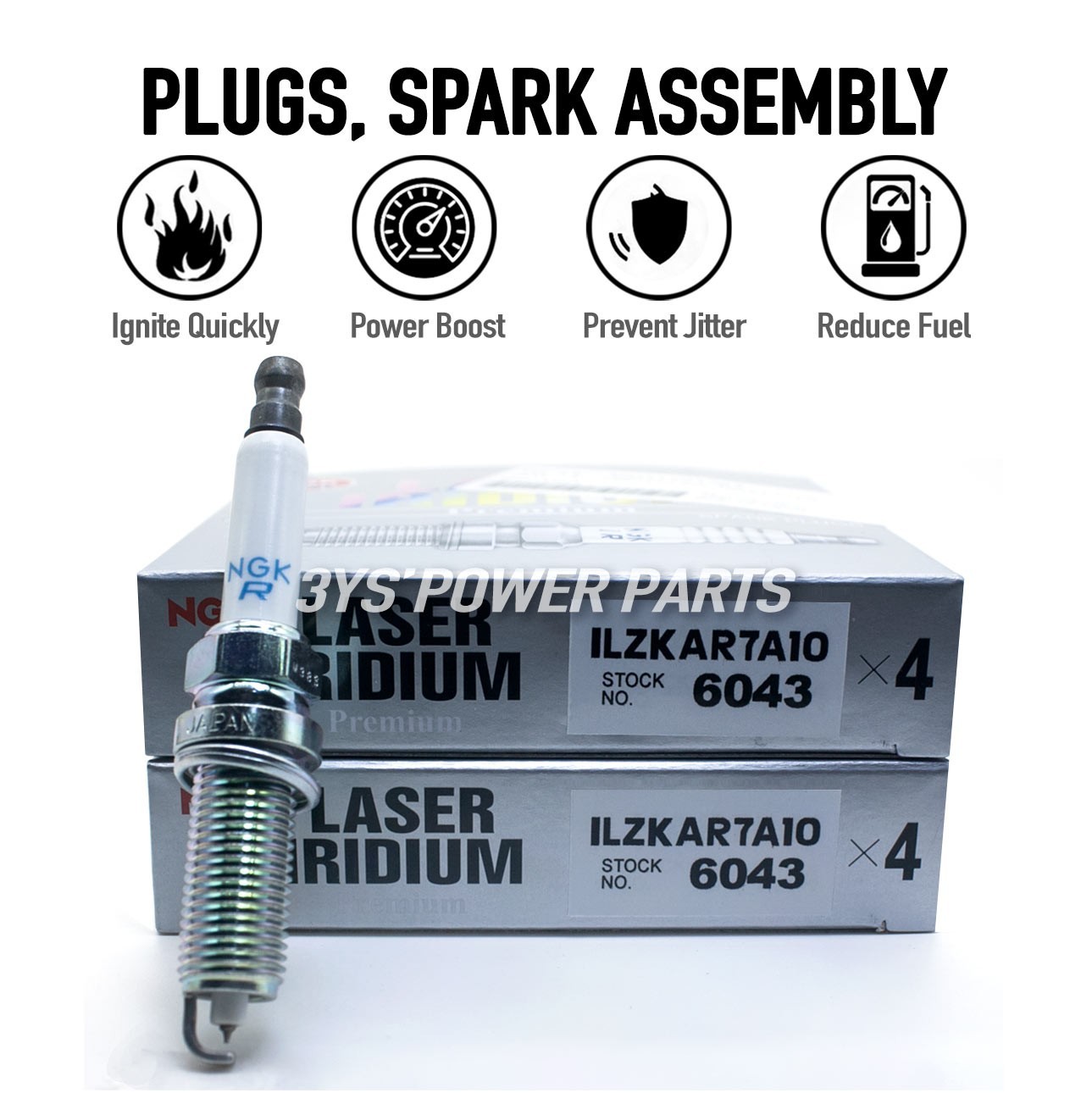 Set of 8 NGK 6043 Laser Iridium Resistor Spark Plugs For Mercedes Benz C63AMG