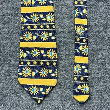 Lucien Solari Floral Flower Made in Italy Silk Neck Tie Men's 62"