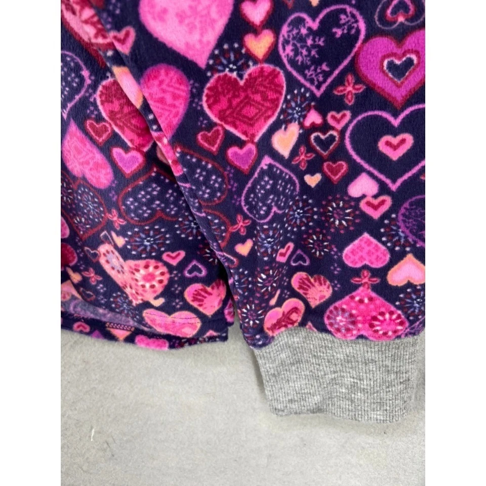 Cuddle Duds Pajamas 2pc Womens Sz L Pink Blue Heart Long Sleeve Pockets Joggers - Image 4 of 4