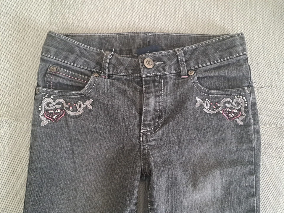 Lote de 4 Jeans Niñas Talla 8 Juveniles Desteñidos Glory Azul Denim Acampanado Corte Bota VER FOTOS Foto 2 de 4