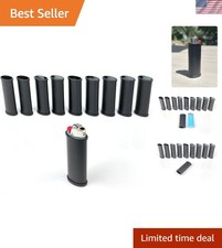 Matte Black Metal Lighter Case Cover for BIC J6 EZ Heavy Duty 10 Pack
