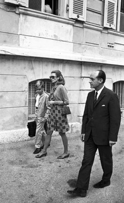 Albert of Monaco accompanied by his mother Grace of Monaco on his - Old Photo 1