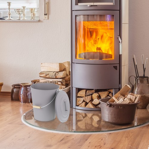 Ascheeimer Aschekübel Aschebehälter Kaminmülleimer hitzebeständig 24 Liter - Bild 5 von 9