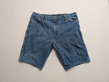 VTG Wrangler Jean Shorts Mens 40x10 Blue Denim 13MWZ Cowboy Cut Sewn Hem USA