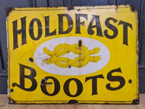 Vintage Original Holdfast Boots Emaille Werbeschild - Bild 8 von 10