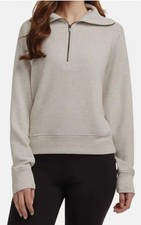 Danskin Womens Luxe Half Zip Pullover, Silver...