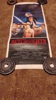 RETURN OF JEDI 1983 ORIG MOVIE POSTER AS IS 14x36 STAR WARS HARRISON FORD