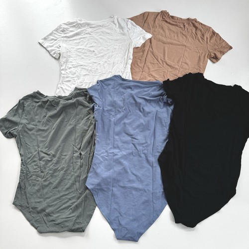 MLYENX 5 Pack Short Sleeve Bodysuit For Women Round Neck Casual Size M - Picture 16 of 23