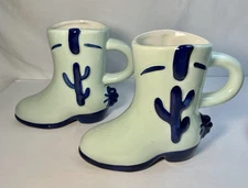 Cowboy boot cactus coffee mug Room Essentials Target 18 oz - two -  never used
