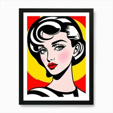 Vibrant Embrace: A Pop Art Portrait Framed Wall Art Poster Canvas Print Picture