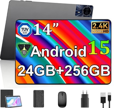 2025 14'' 5G WiFi Tablet Android 16 Tablet 24GB+256GB Octa-core 8580mAh 2SIM GPS