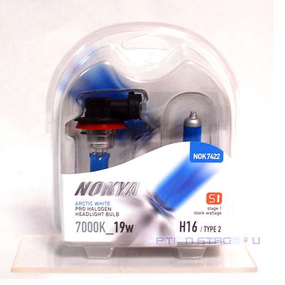 Nokya Arctic White H16 Type 2 Headlamp Low Beam High Beam / Fog light bulb 7000K