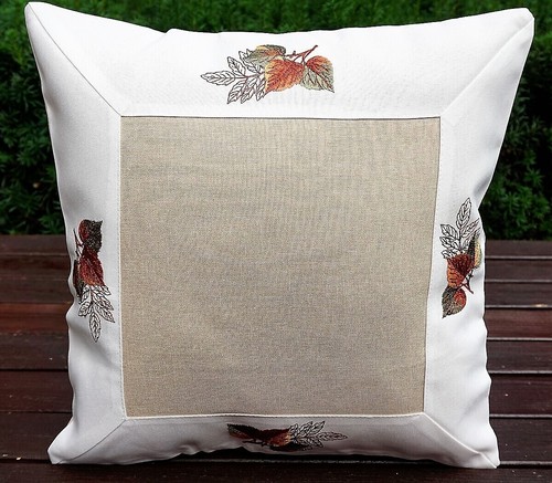 Tischdecke Herbst Bordüre Blätter Tischläufer Kissenhülle Creme-Braun 6470 - Bild 16 von 36