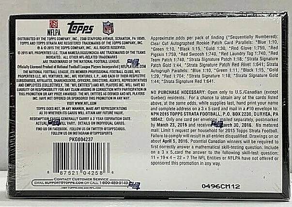 2015 Topps Strata Football Factory Sealed Hobby Box Amari Cooper - Image 2 of 2