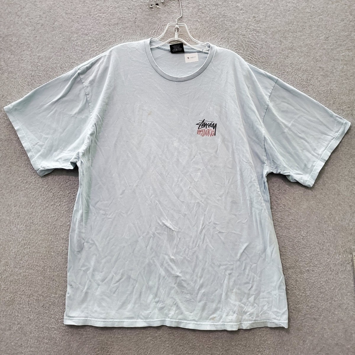 STÜSSY FEELIN IRLE!!! VINTAGE Stussy Men T-Shirt 2XL Blue Feelin Irle Cant Break Jah