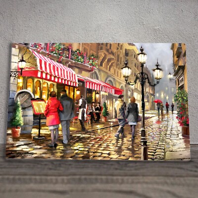 Keramik Bild Fliese Plakette ''Abendcafe'' von MacNeil Studios verpackt 30cm x 20cm