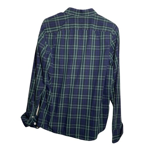 Untuckit Hemd Herren Medium kariert blau Knopfleiste Langarm Kragen - Bild 5 von 9