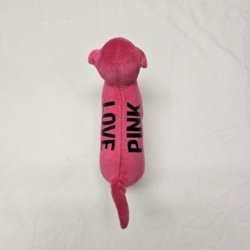 Victorias Secret PINK LOVE Pink Black Puppy Dog Plush Stands Soft Toy 8" - Picture 4 of 8