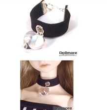 Dollmore acc for 1/3 BJD SD - Suede Cubic Heart Choker Black