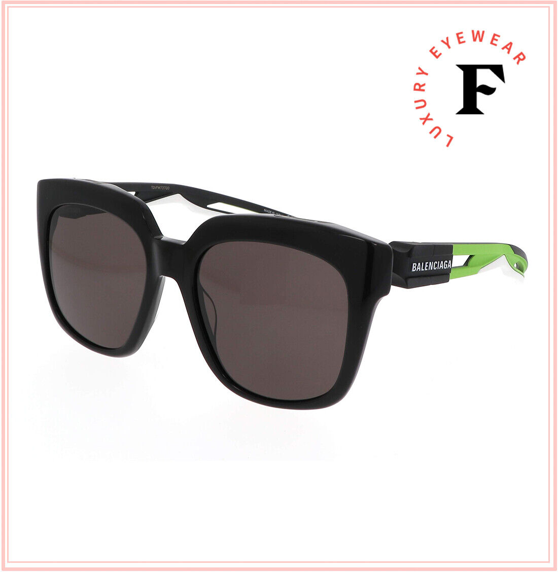 BALENCIAGA HYBRID D 0025 Black Lime Green Square Sport BALENCIAGA HYBRID D 0025 Black Lime Green Square Sport