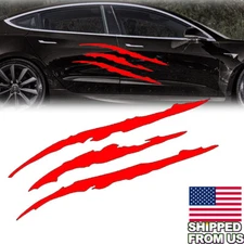 51.2'' Red Scratch Claw Beast Car Body Side Vinyl Decal Sticker Decor Universal