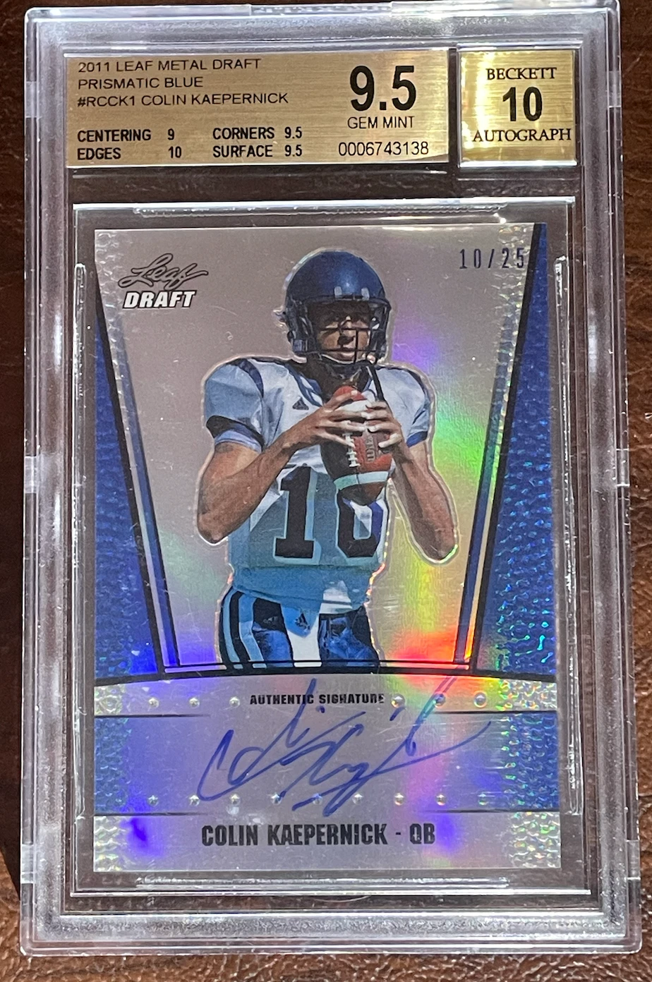 Colin Kaepernick Leaf Metal Draft Autograph #RCCK1 Prismatic Blue