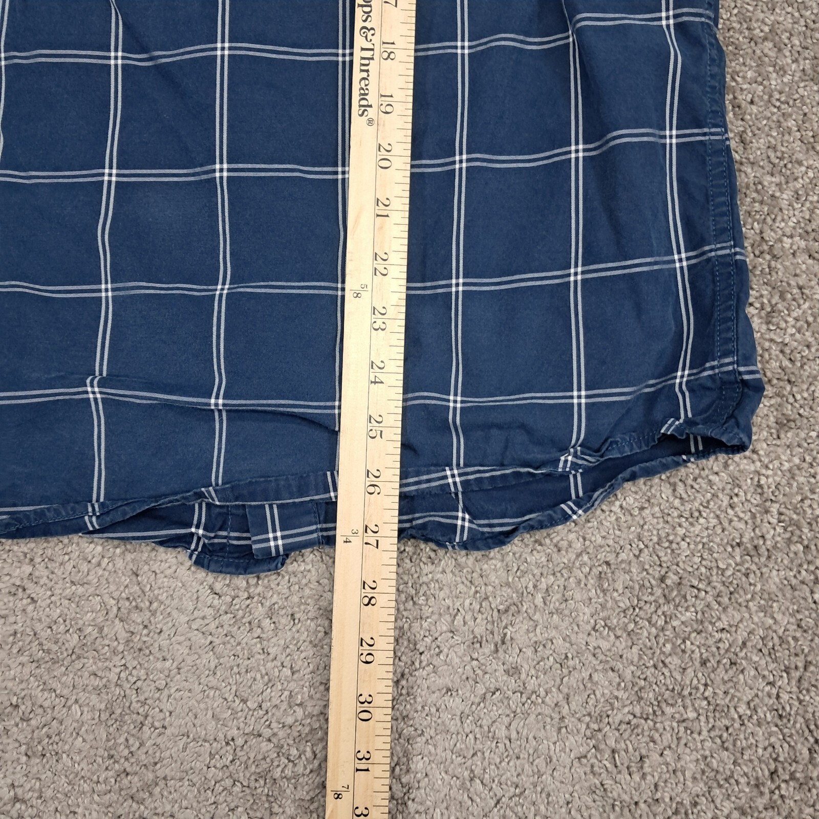 Abercrombie and Fitch Men's Button Up Shirt Long Sleeve Muscle Strip Blue Large