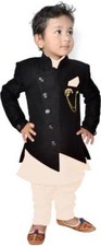 Boys Festive  Party Kurta, Waistcoat and Pyjama Set  Multicolor Pack of 1 