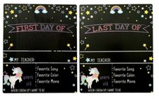 First  Last Day of School Chalkboard 10 x 12 Inch Double Sided Back to School