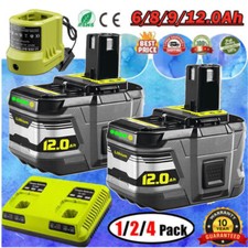 High Capacity Battery 12AH For RYOBI P108 18V One Plus 18 Volt Lithium-Ion
