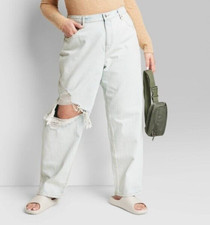 Wild Fable Women's High-Rise Straight Dad Jeans Light Wash Size 0 /30" inseam