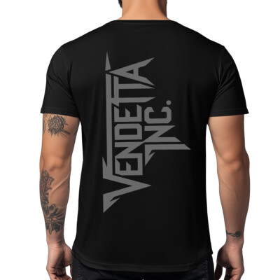 Vendetta Inc. Herren TShirt Logo V 21 Schwarz | S-5XL | Bold Grau Print 