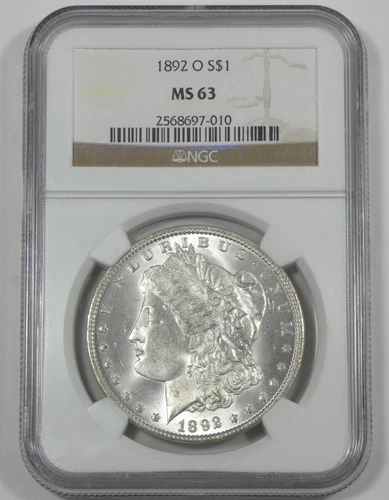 1892-O Morgan Dollar CERTIFIED NGC MS 63 Silver Dollar