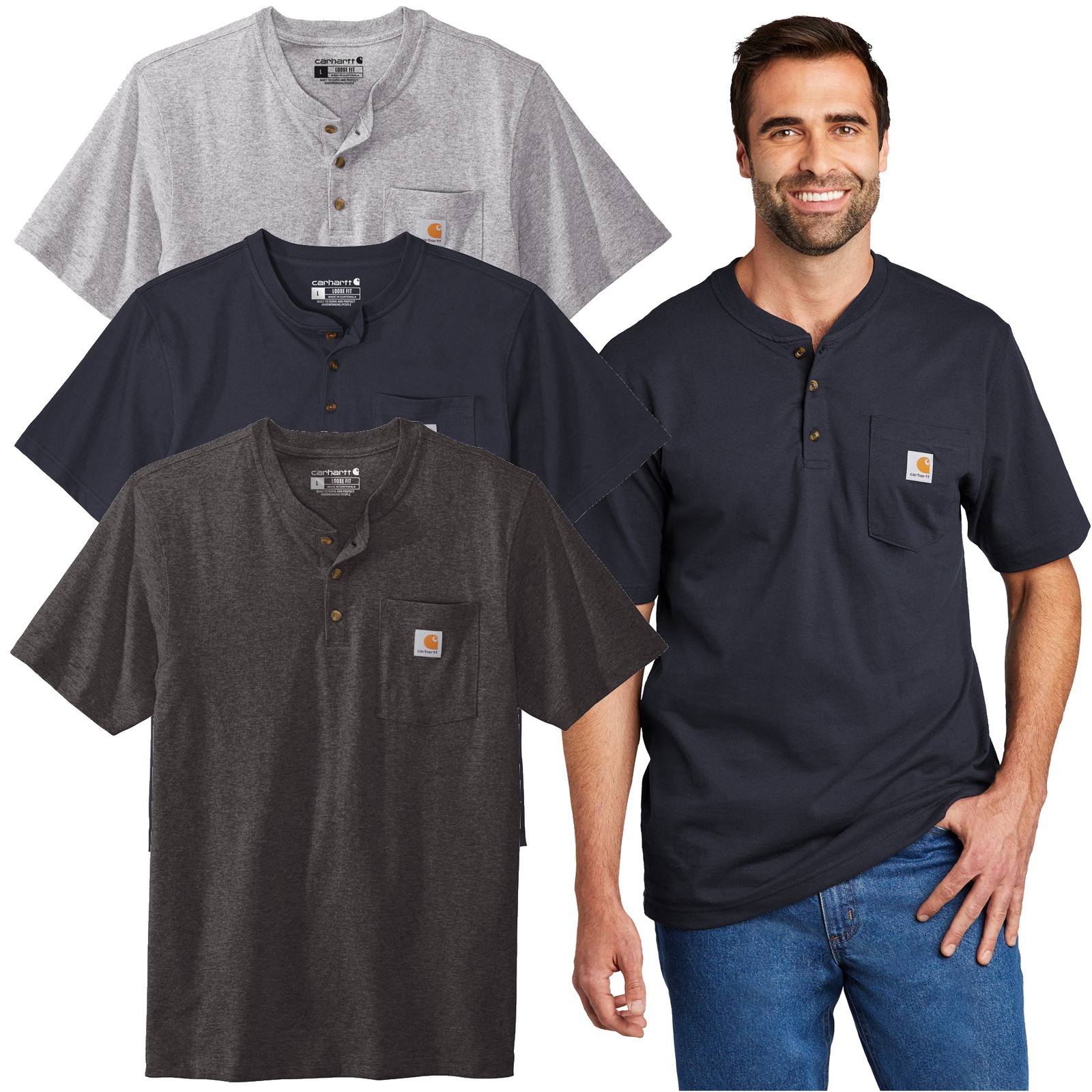 Workwear Pocket Short Sleeve Henley 