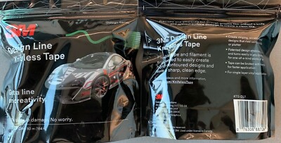 2 rolls 3M Design Line Knifeless Tape KTS-DL1, GRAPHICS WRAPS 3.5mmX50meters NEW