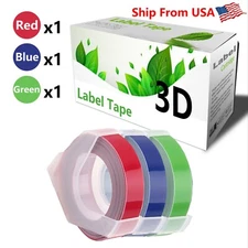 (1Red+1Blue+1Green) LabelTape For Dymo S0720020 1540 Dymo 20008 Label Makers