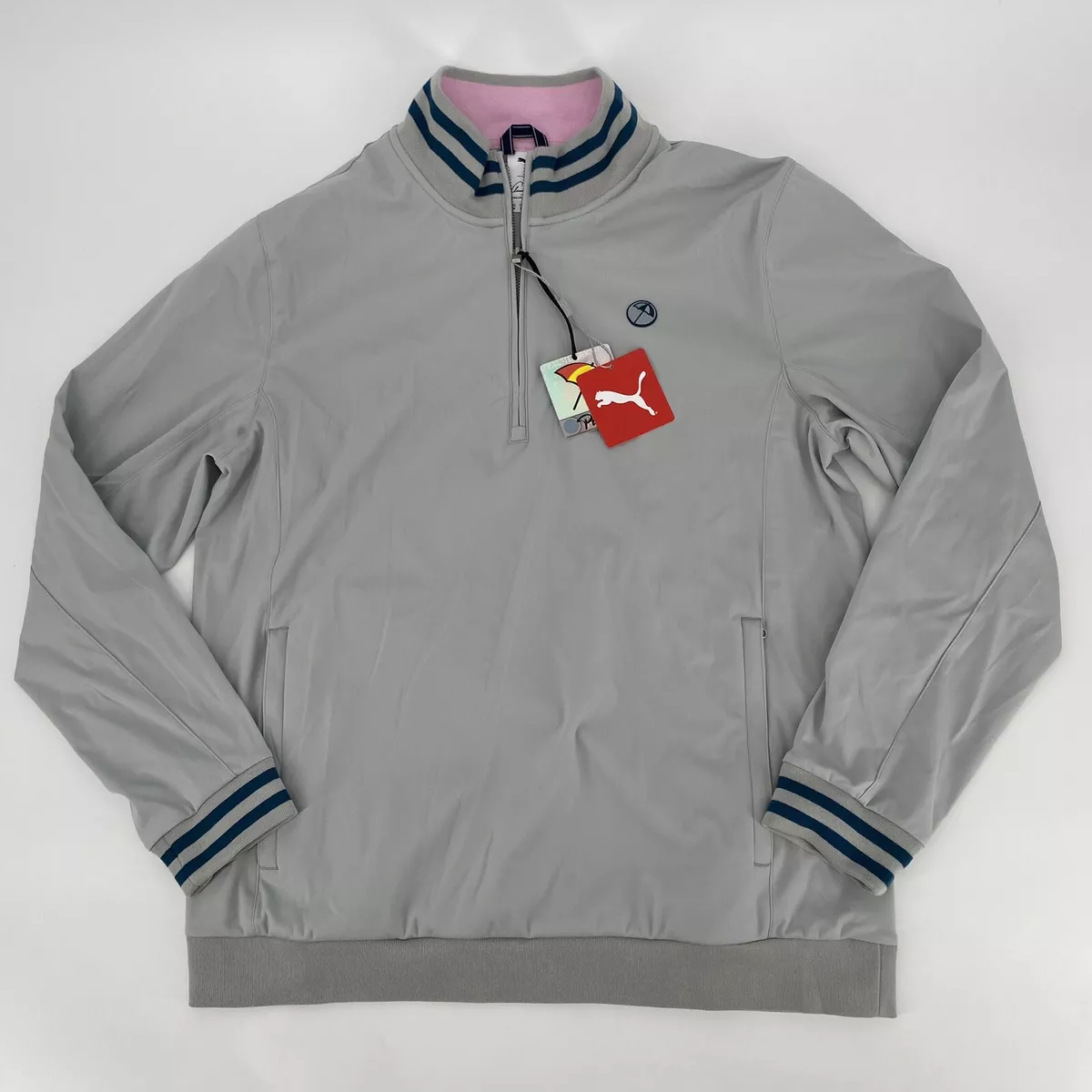 Puma Jacket Mens M Arnold Palmer AP Handshake Bomber Golf 1 4 Zip