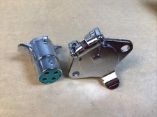 Pollak 11-410 & 11-409 Chrome Plated 4-Way Trailer Connector Socket -Vehicle End