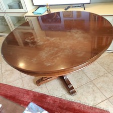 antico tavolo rotondo in noce allungabile secolo XIX mobile da pranzo sala