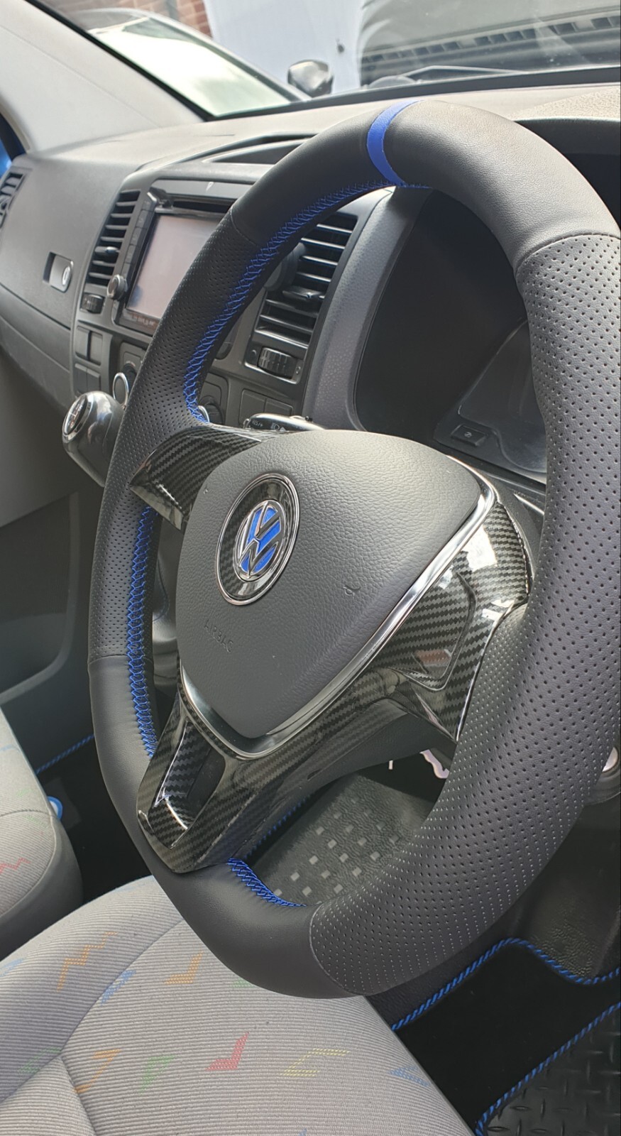 ⭐️ vw mk7 t5 T5.1 T6 transporter reupholstered flat bottom steering