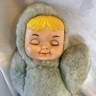 RARE! Vintage Rubber Face Plush Sleeping Baby Music Wind Up Doll Toy Stuffed — photo 2
