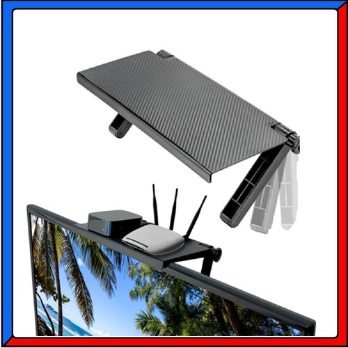 Supporto Ripiano Per Monitor BONHHC, In ABS, Regolabile, Per Soundbar, Set-top Box – Nero, 30x11,3 Cm, Fino A 136g - 2