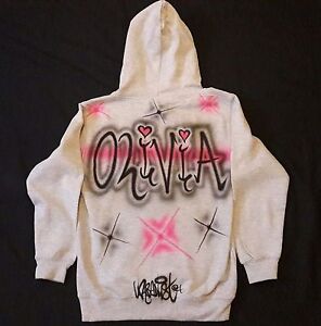 NEW Urbanist Graffiti kids Streetdance hip hop custom airbrushed grey hoodie