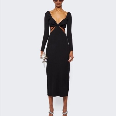 cult gaia enzo knit dress Women's Cut-Out Maxi - Black Oliviana knit